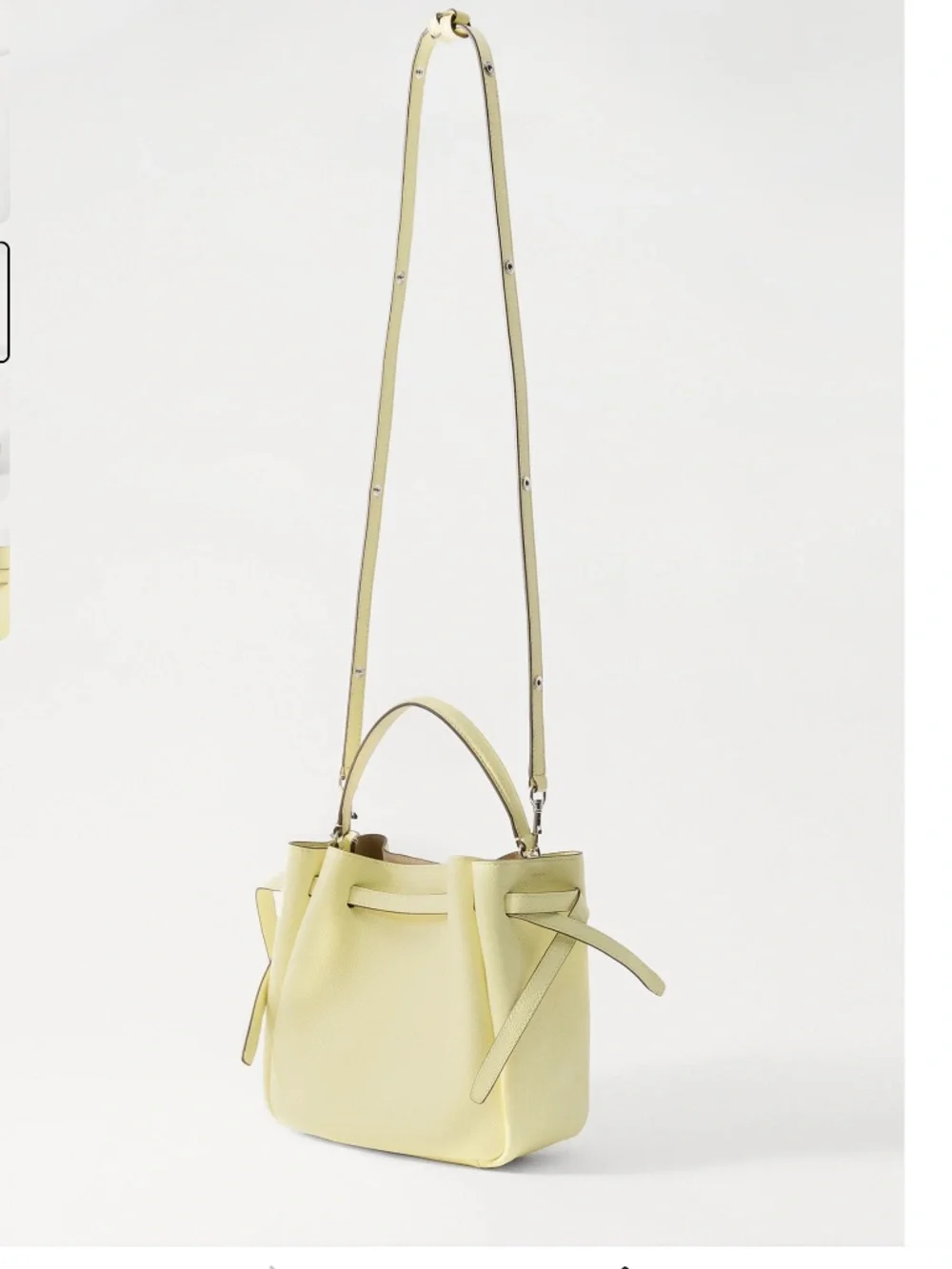 NWT Tory Burch Romy Pebbled Leather Bucket Bag Lemon Crossbody Dust Bag